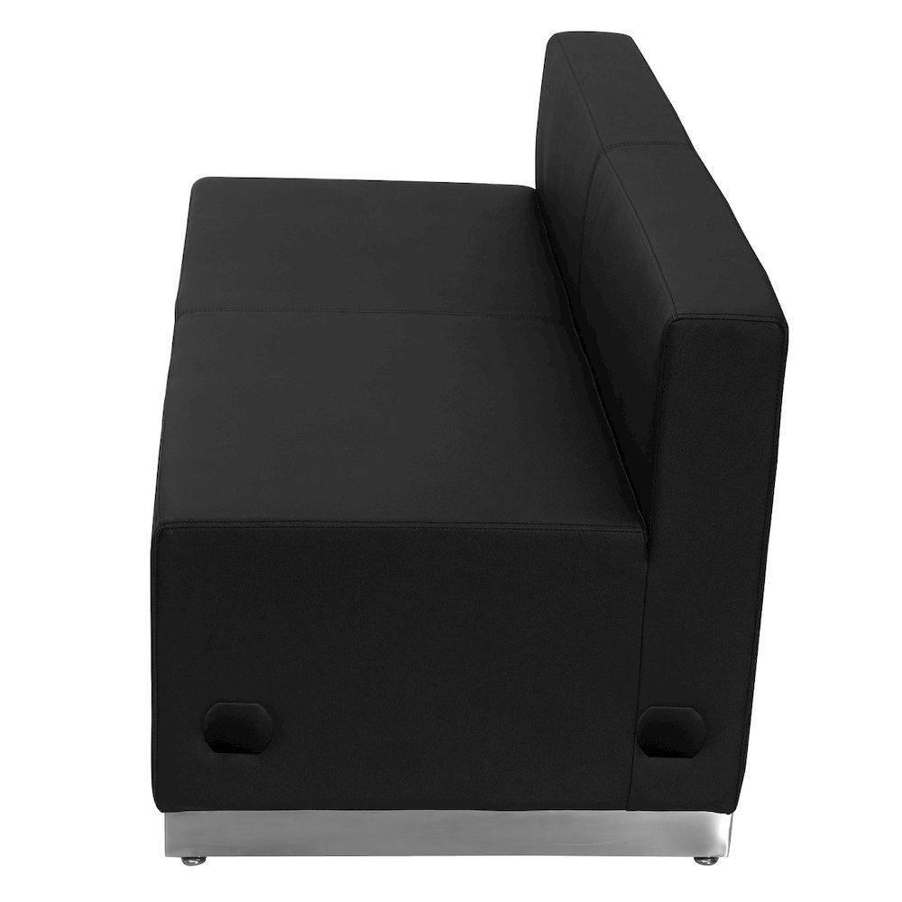 Alon Black LeatherSoft Loveseat with Brushed Stainless Steel Base
