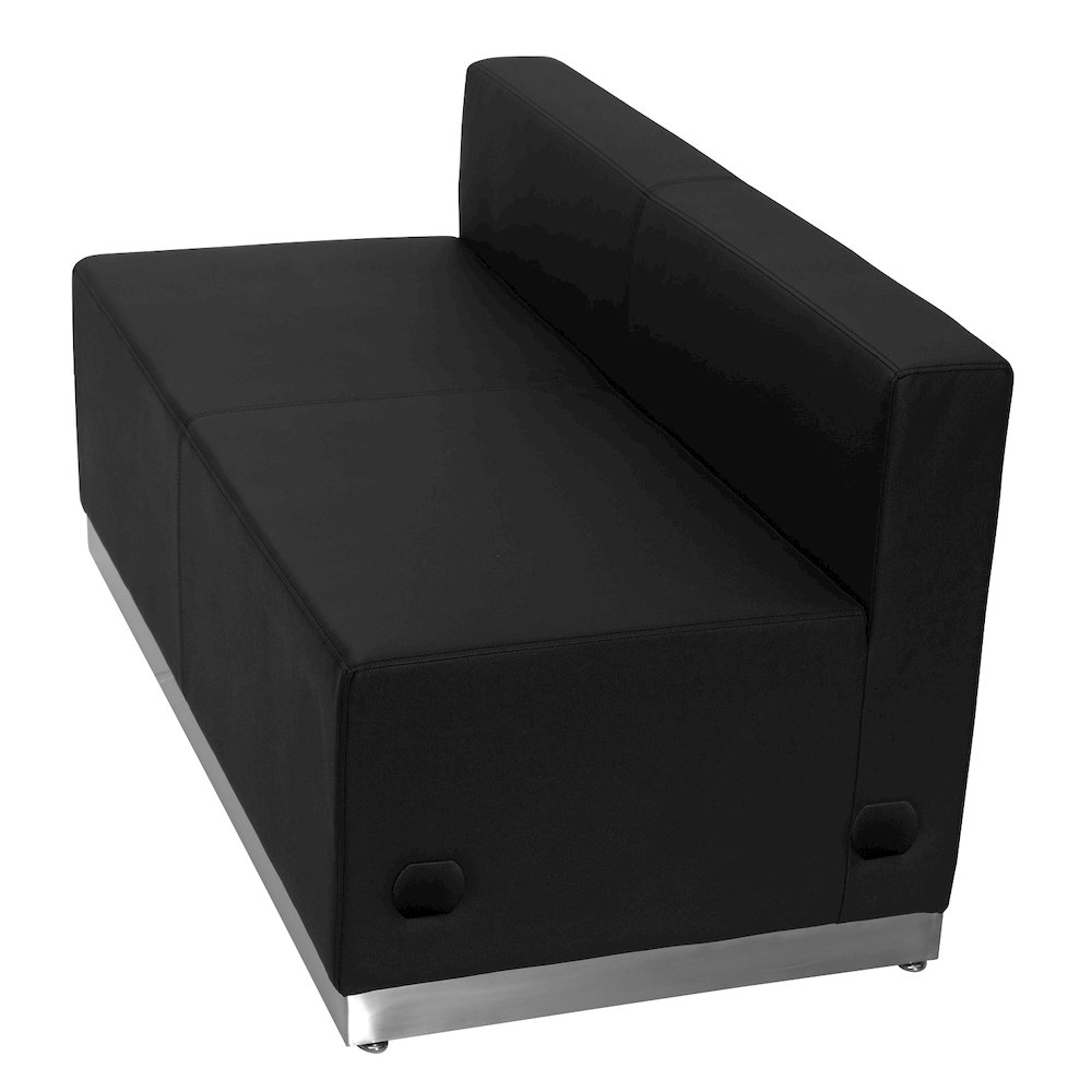 Alon Black LeatherSoft Loveseat with Brushed Stainless Steel Base