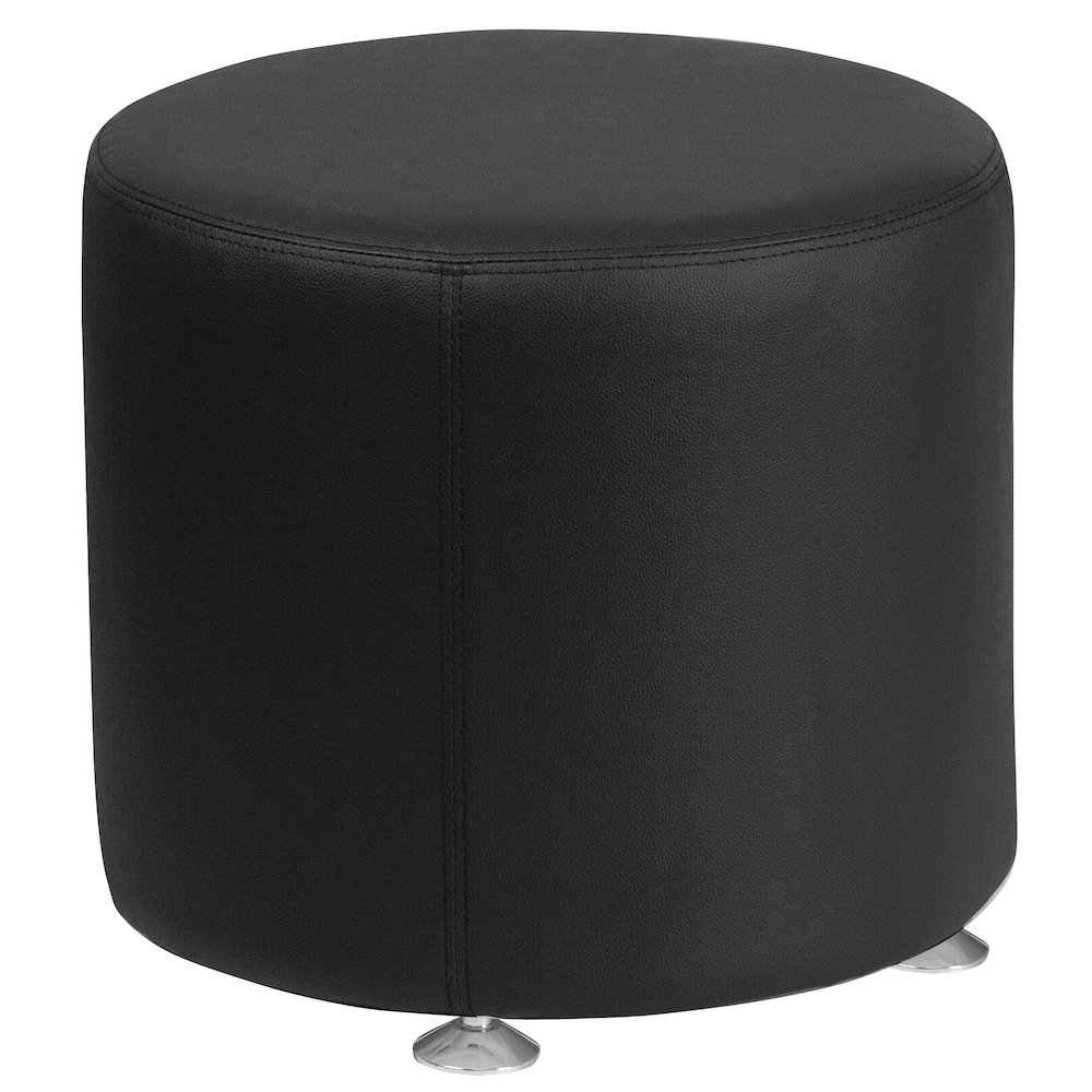Alon Black LeatherSoft 18” Round Ottoman