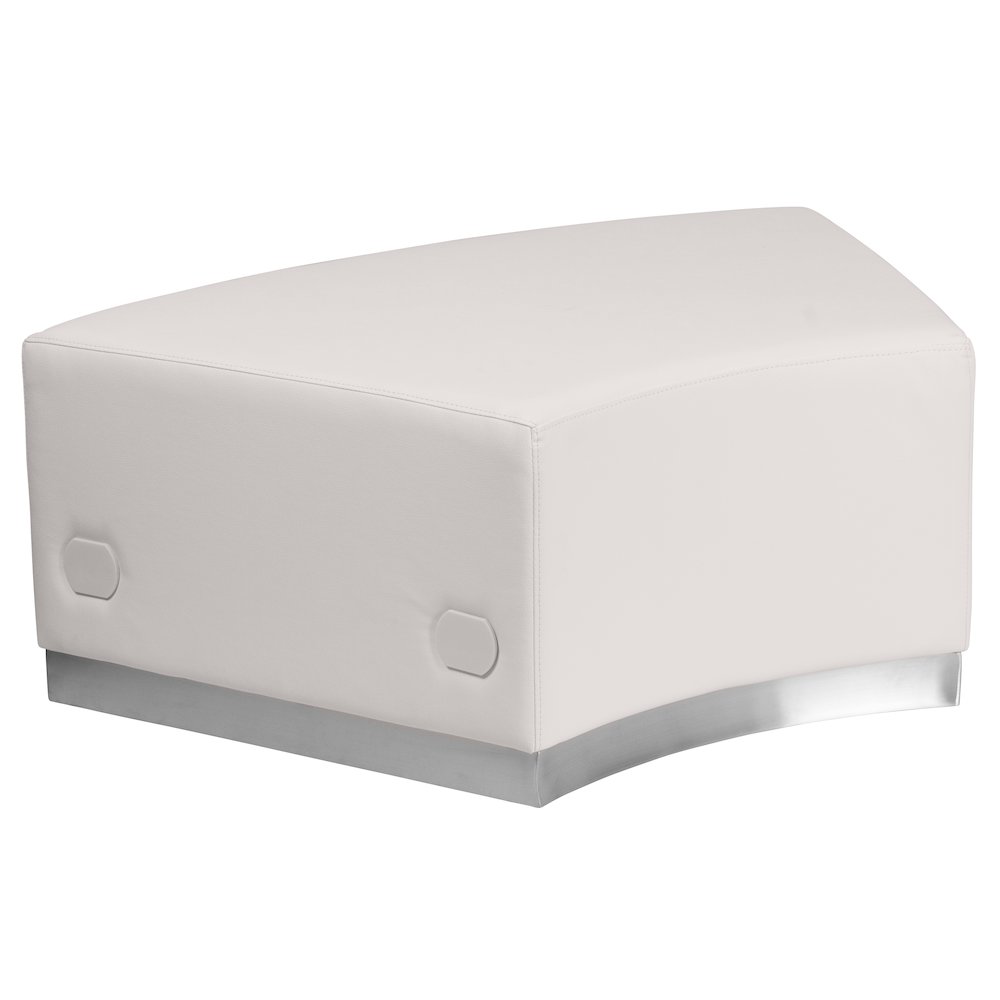 Alon Melrose White Backless Convex Chair with Brushed Stainless Steel Base