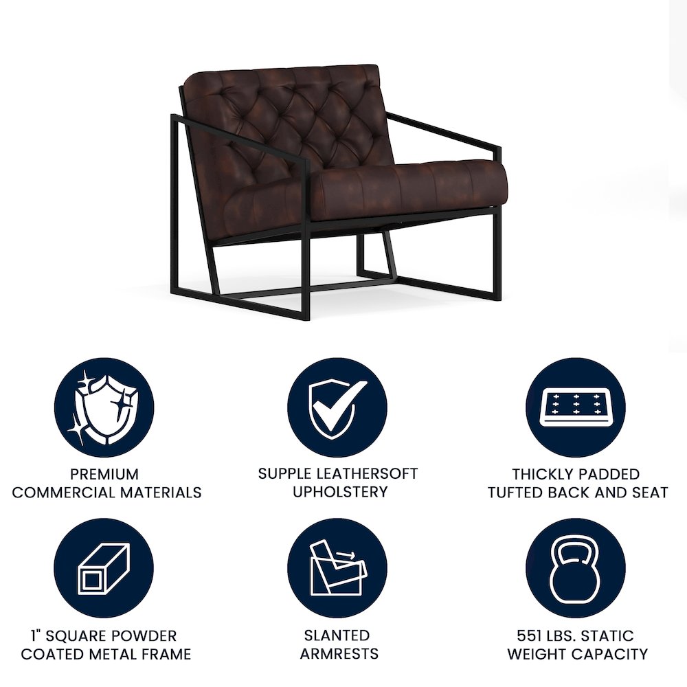 Madison Bomber Jacket LeatherSoft Tufted Lounge Chair