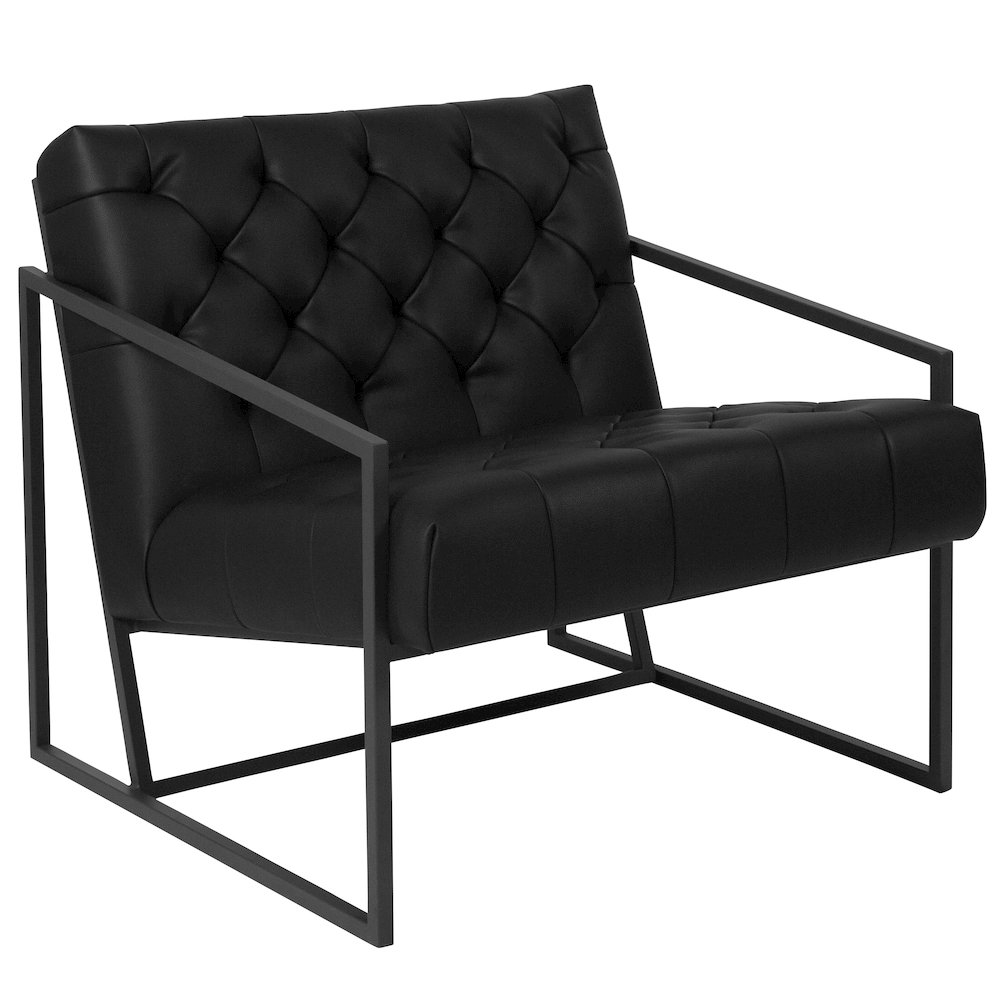 Madison Black LeatherSoft Tufted Lounge Chair