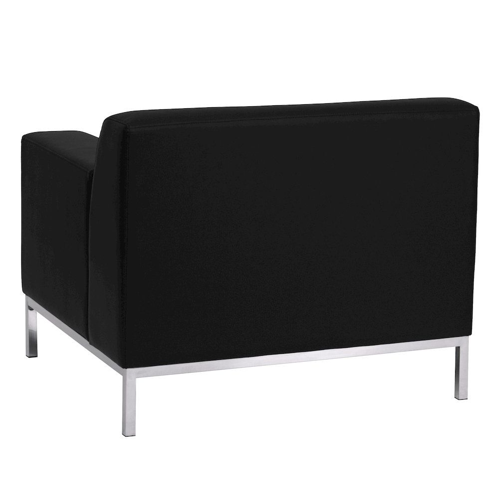 Definity Contemporary Black LeatherSoft Chair with Stainless Steel Frame