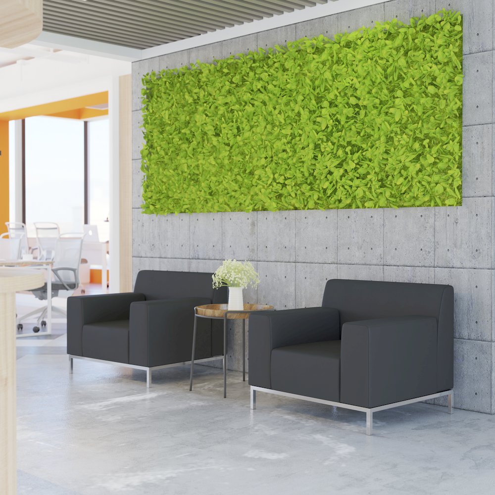 Definity Contemporary Black LeatherSoft Chair with Stainless Steel Frame