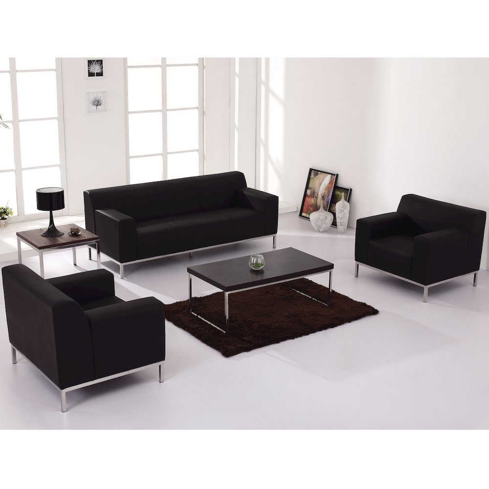 Definity Contemporary Black LeatherSoft Loveseat
