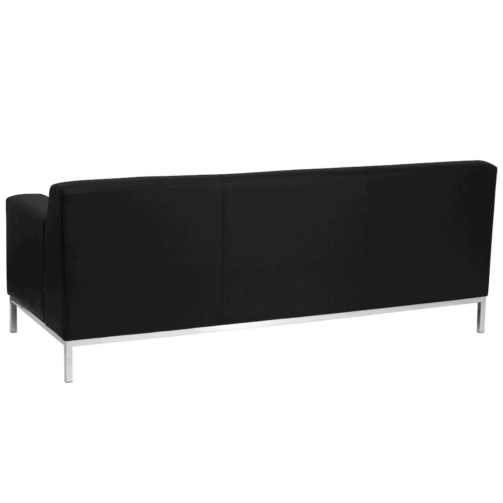 Definity Contemporary Black LeatherSoft Sofa with Stainless Steel Frame