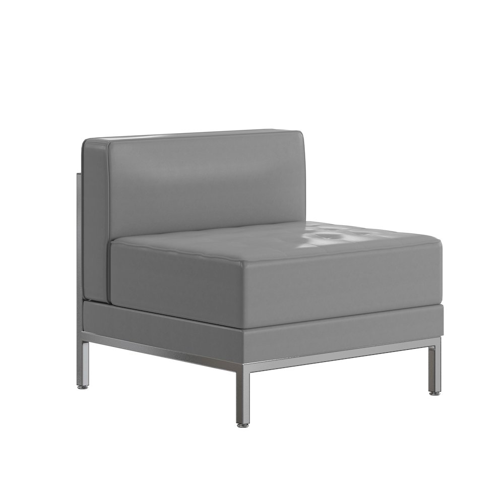 Imagination Contemporary Gray Leathersoft Middle Chair