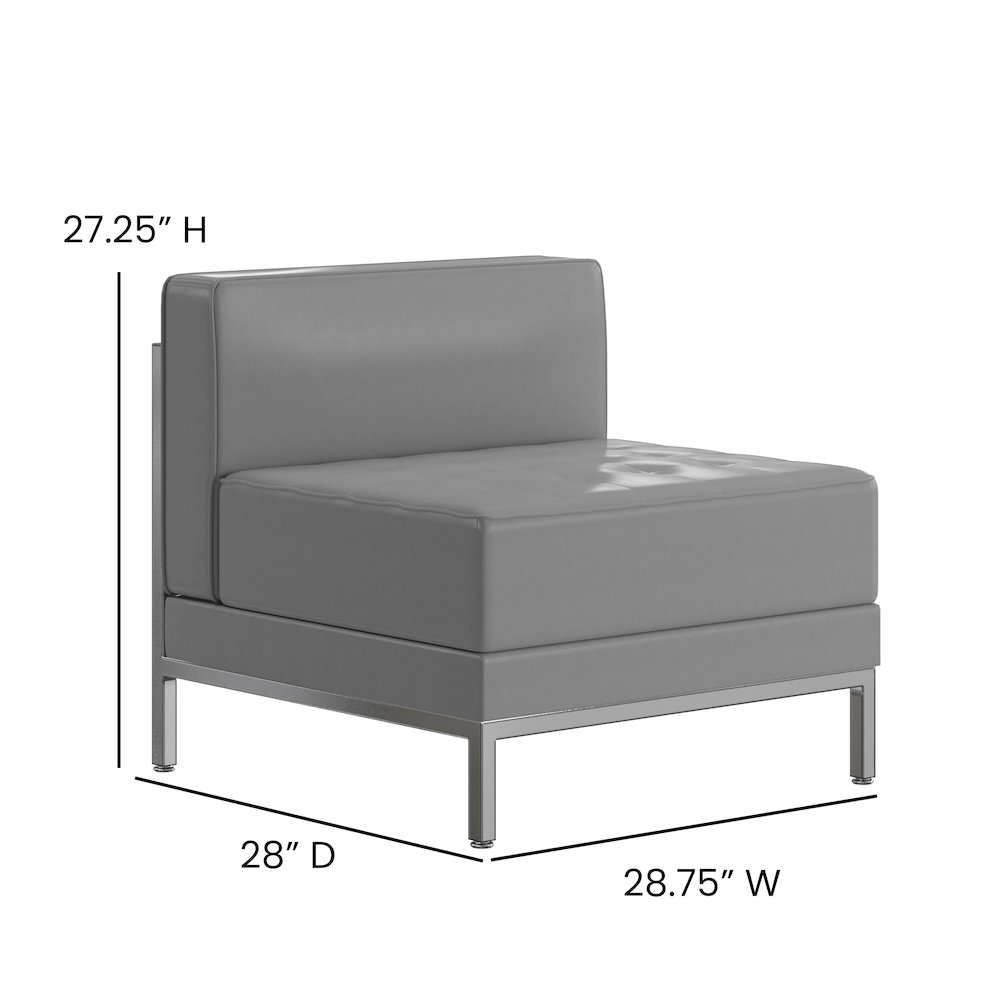 Imagination Contemporary Gray Leathersoft Middle Chair