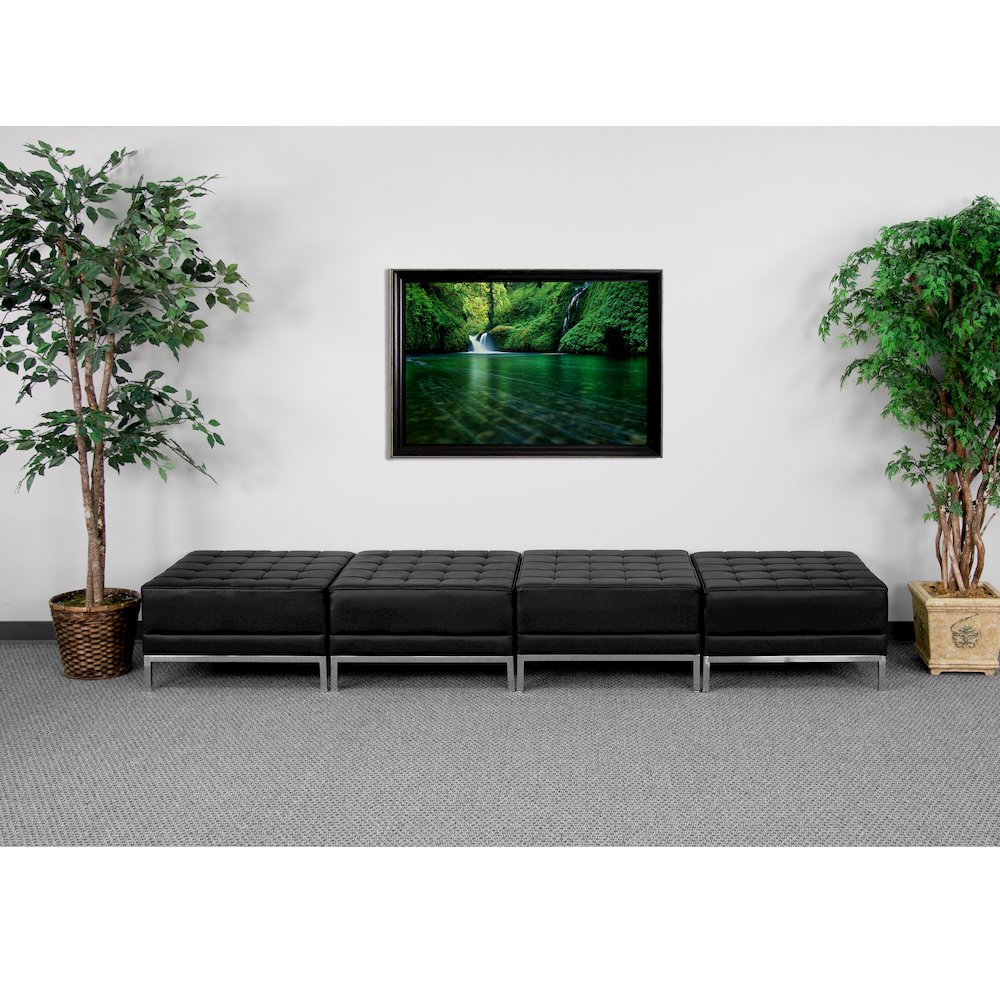 Imagination Black LeatherSoft Four Seat Bench