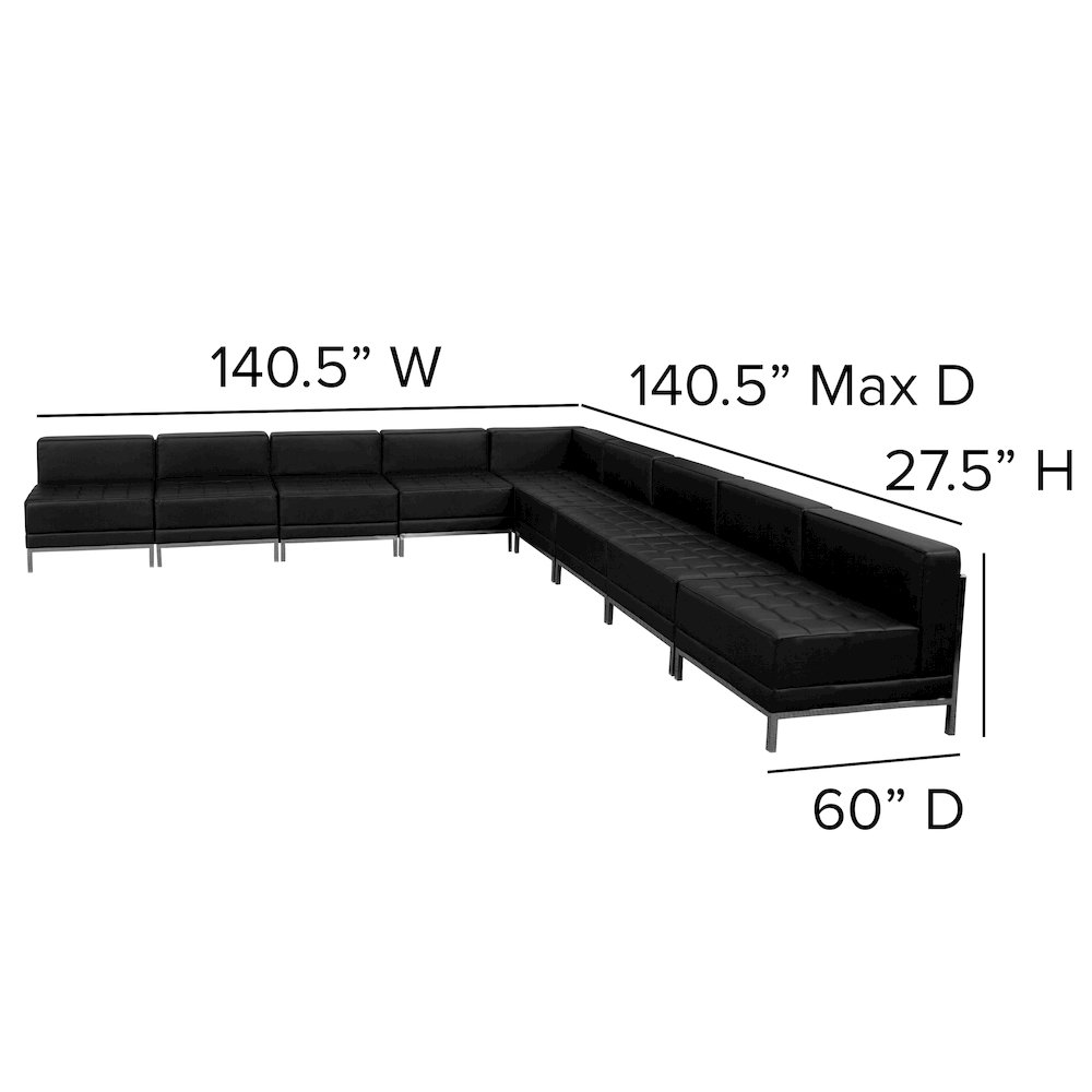 Imagination Black LeatherSoft Sectional Configuration