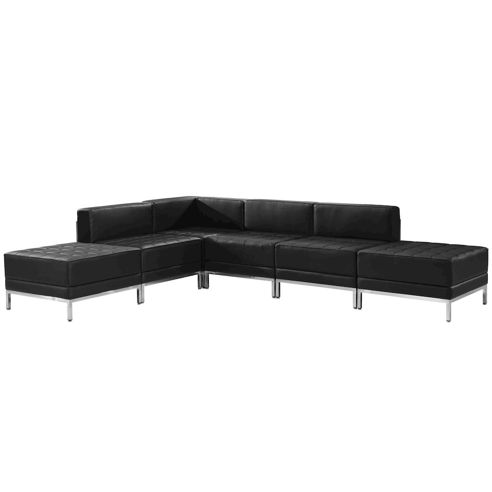 Imagination Black LeatherSoft Sectional Configuration