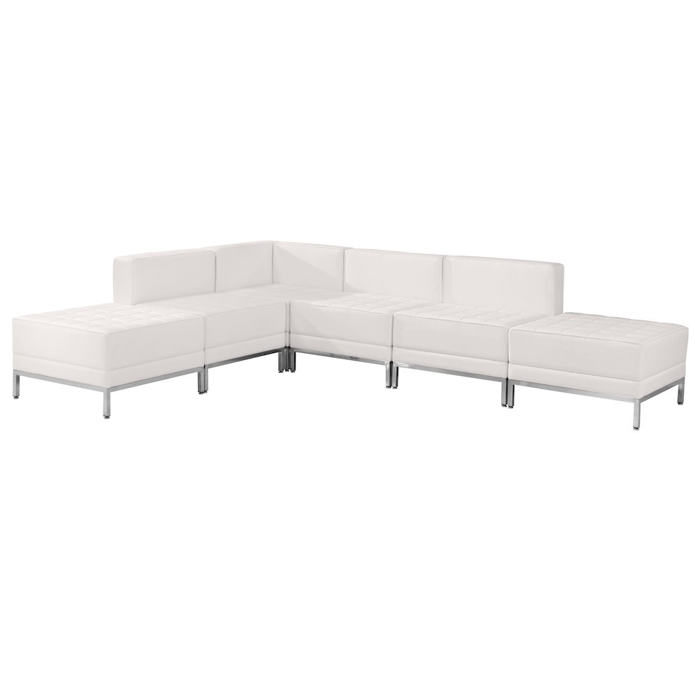 Imagination Melrose White LeatherSoft Sectional Configuration