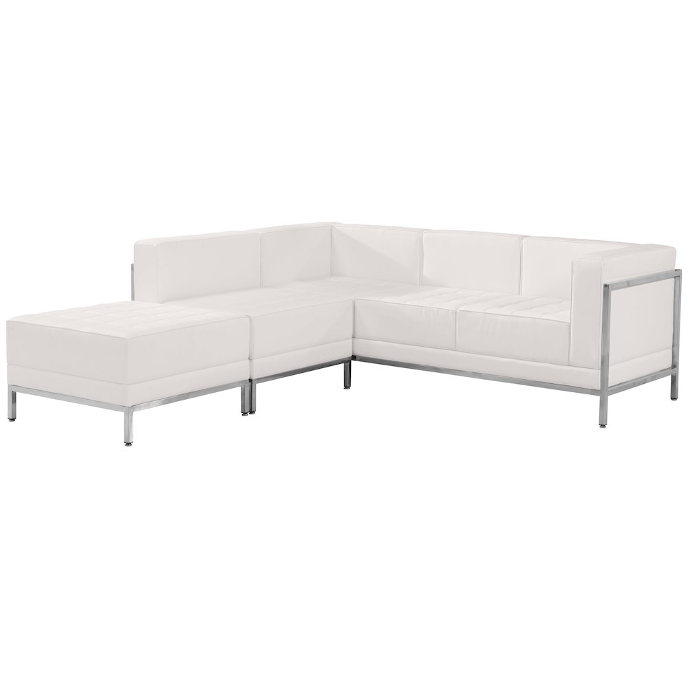 Imagination Melrose White LeatherSoft Sectional Configuration