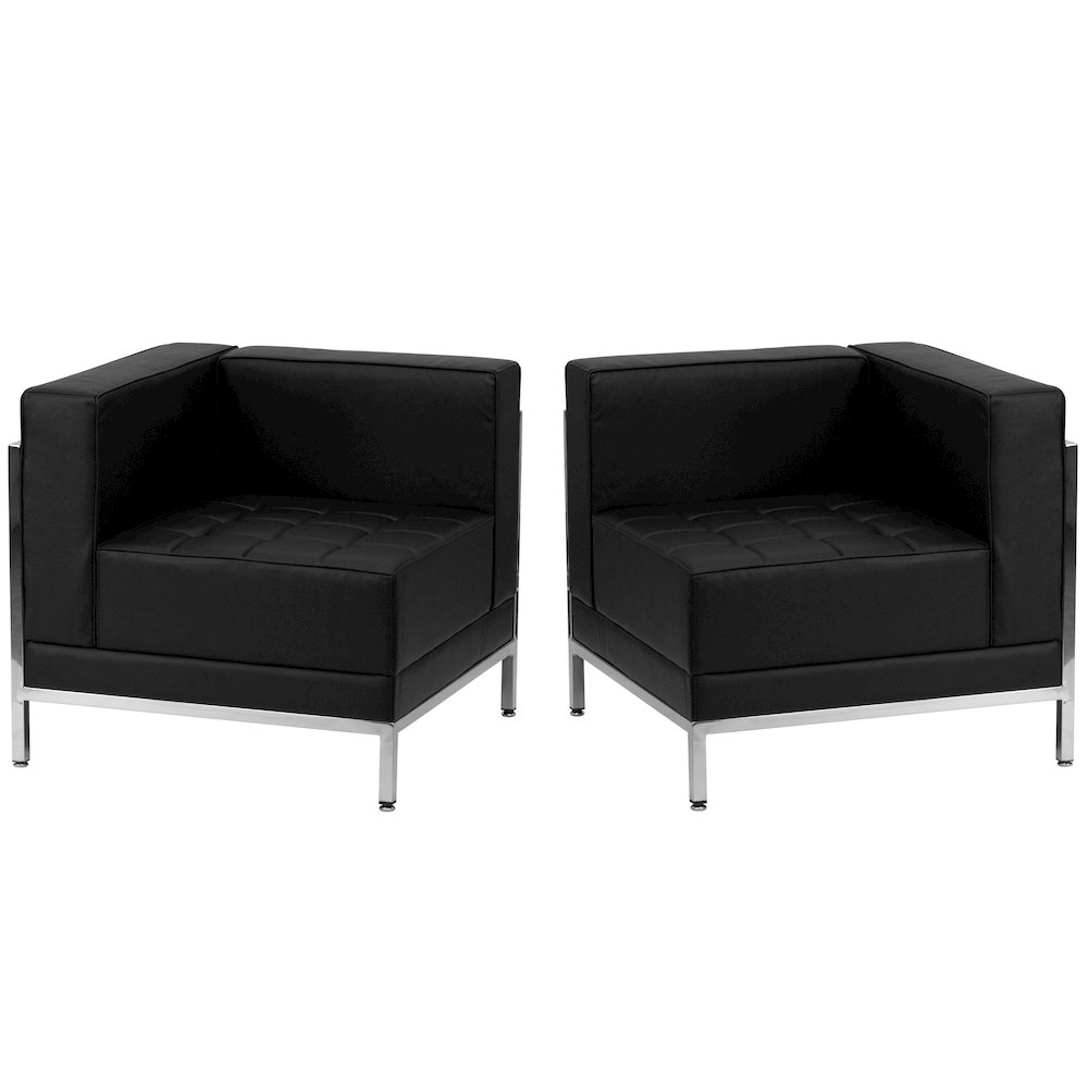 Imagination Black LeatherSoft 2 Piece Corner Chair Set