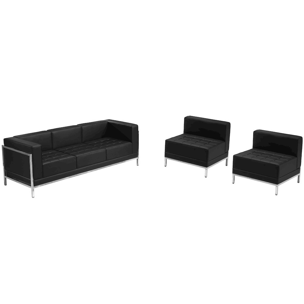 Imagination Black LeatherSoft Sofa & Chair Set