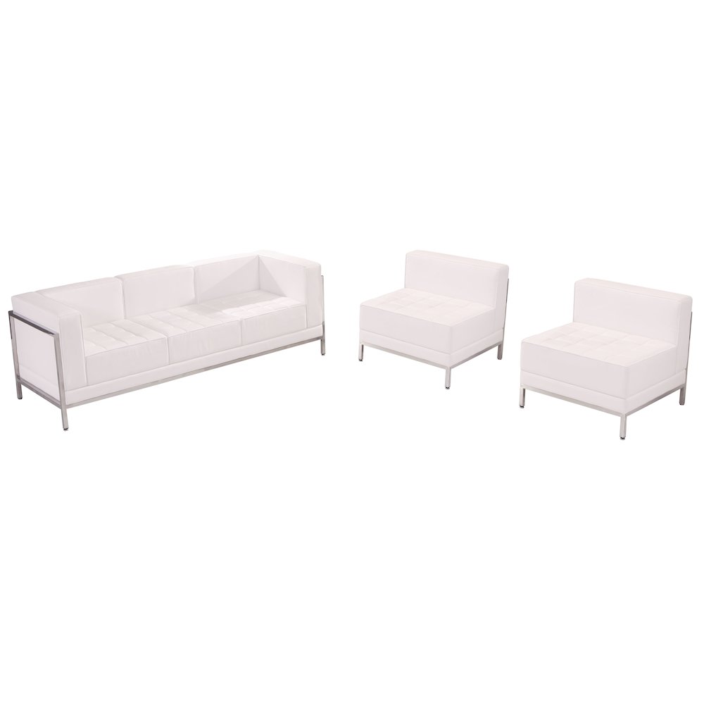 Imagination Melrose White LeatherSoft Sofa & Chair Set