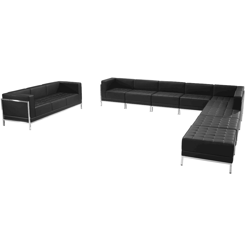 Imagination Black LeatherSoft Sectional & Sofa Set