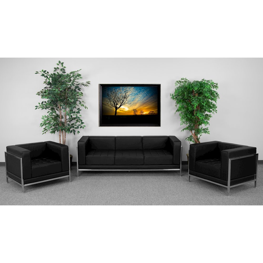 Imagination Black LeatherSoft Sofa & Chair Set