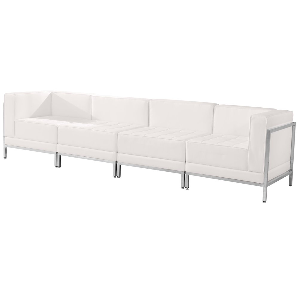 Imagination Melrose White LeatherSoft 4 Piece Lounge Set