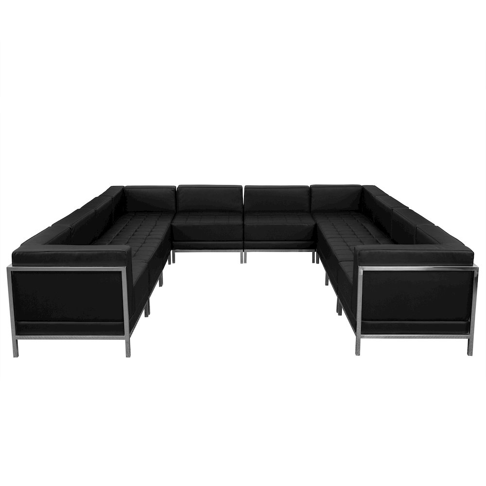Imagination Black LeatherSoft U-Shape Sectional Configuration