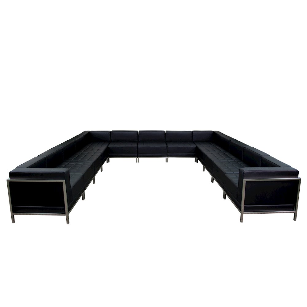 Imagination Black LeatherSoft U-Shape Sectional Configuration