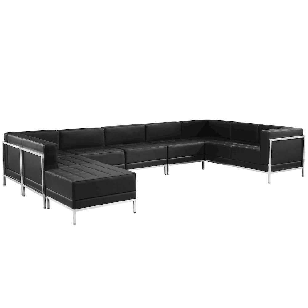 Imagination Black LeatherSoft U-Shape Sectional Configuration