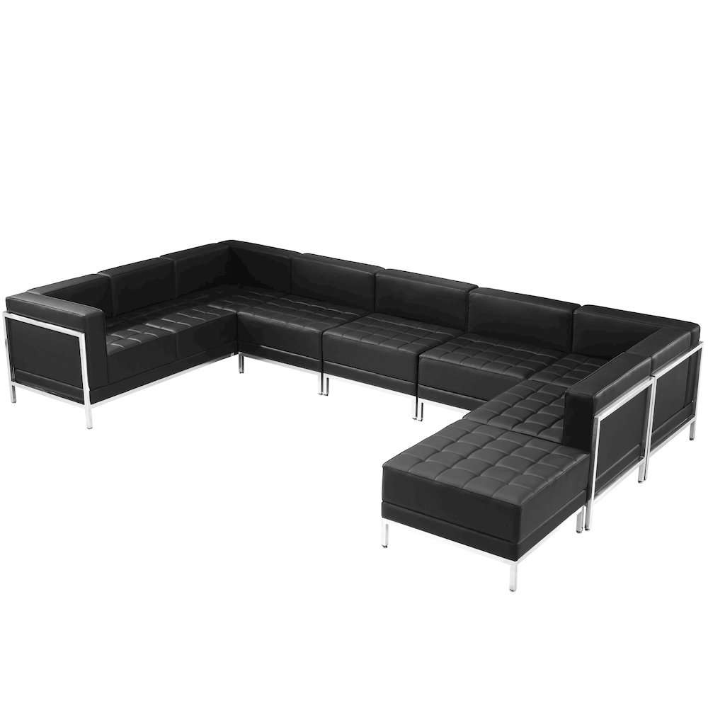 Imagination Black LeatherSoft U-Shape Sectional Configuration