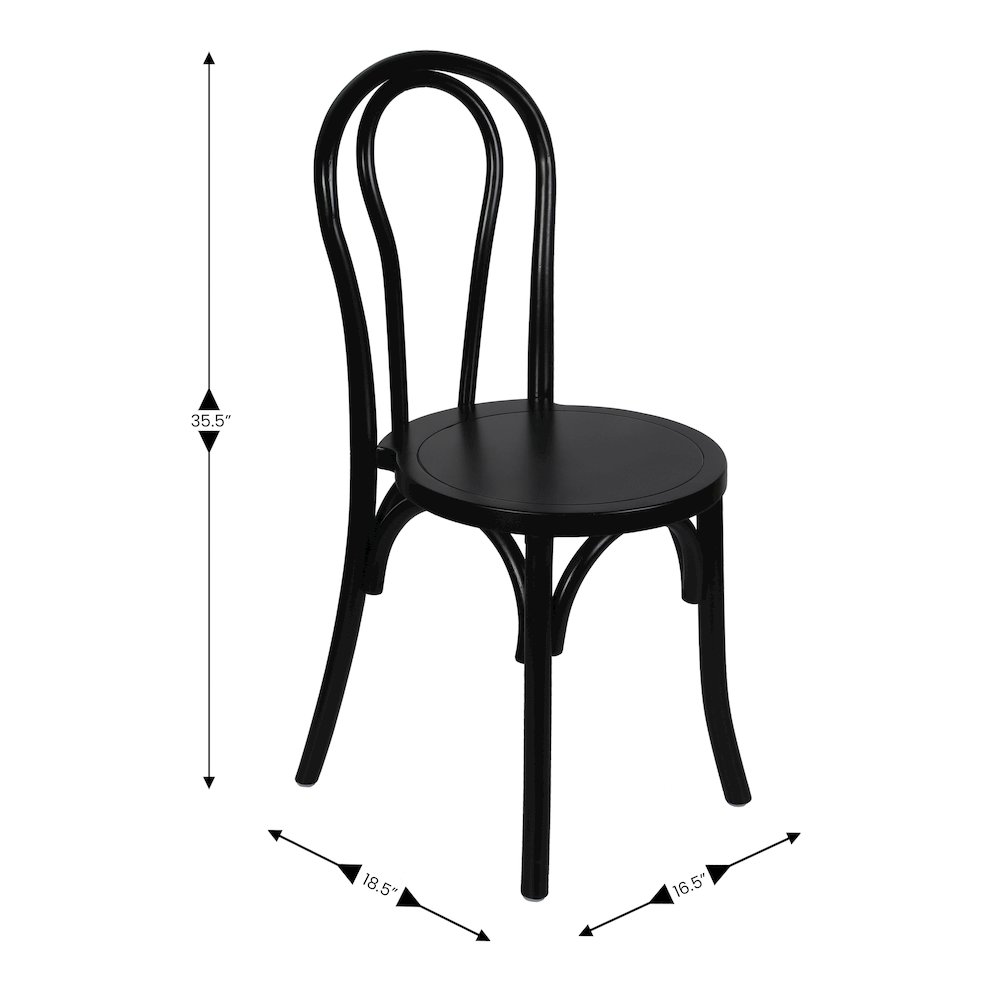 Betsy Commercial Grade Black Thonet Style Solid Wood Stackable Dining Chair