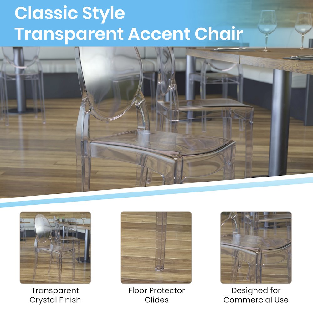 Set of 4 Crystal Extra Wide Resin  Banquet