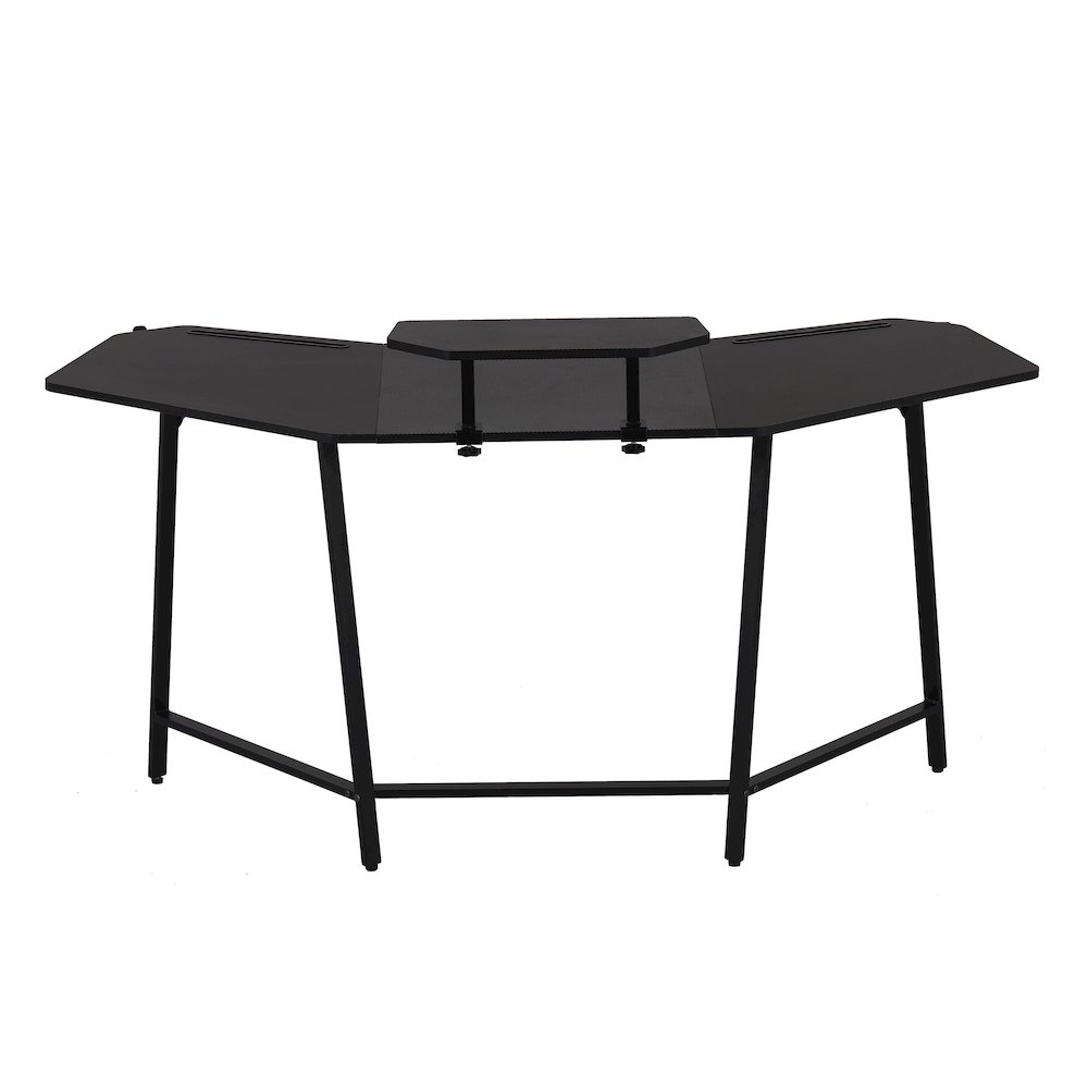 Gaming Desk with Shelf & Accessory Holders