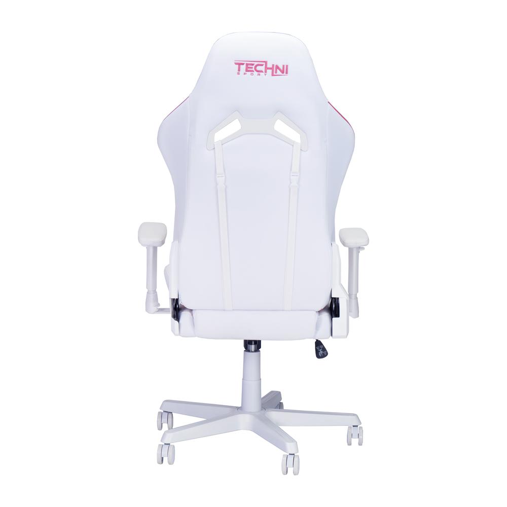 Techni Sport Echo Gaming Chair – White with Pink