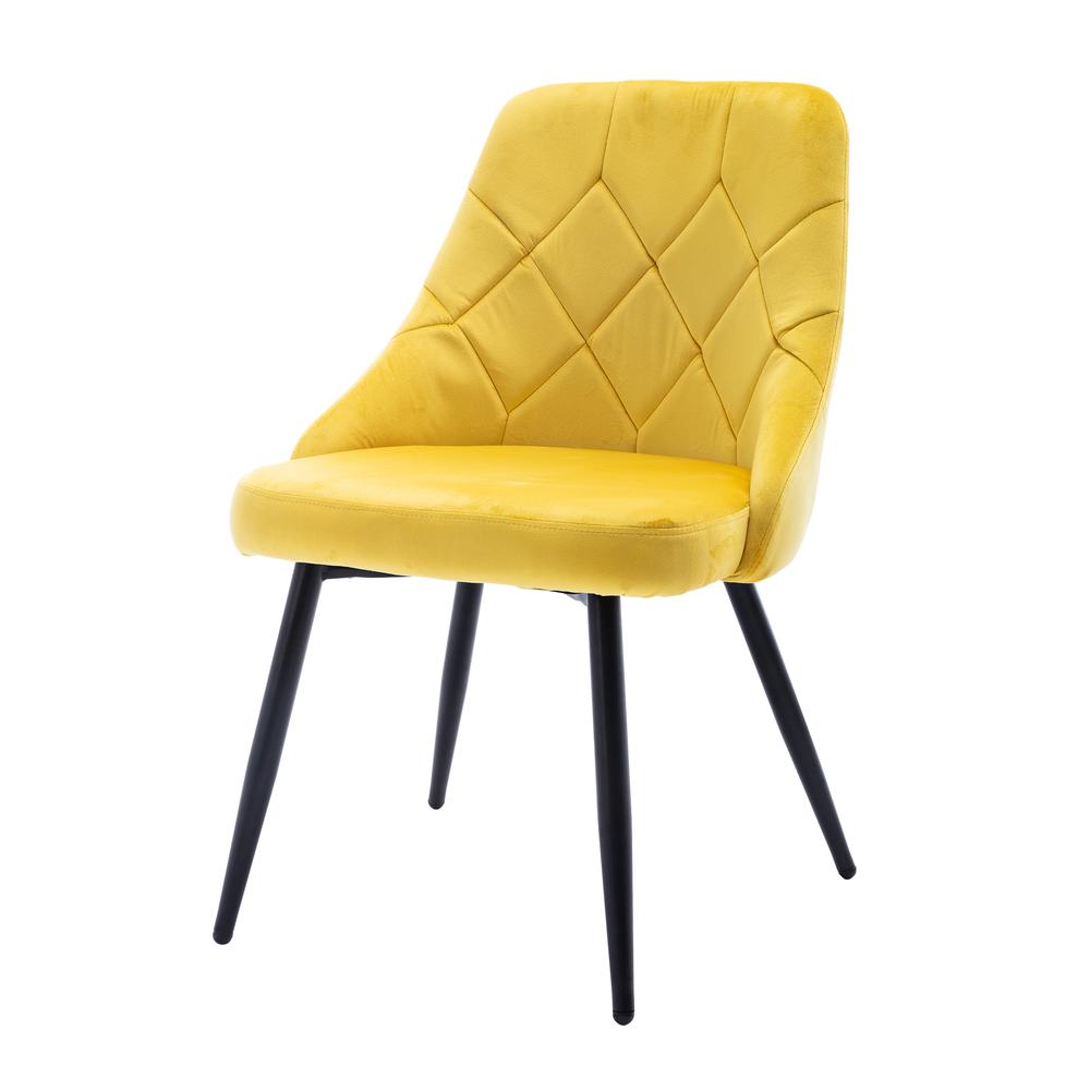 Techni Mobili Modern Contemporary Gold Tufted Velvet Chair (Set of 2)
