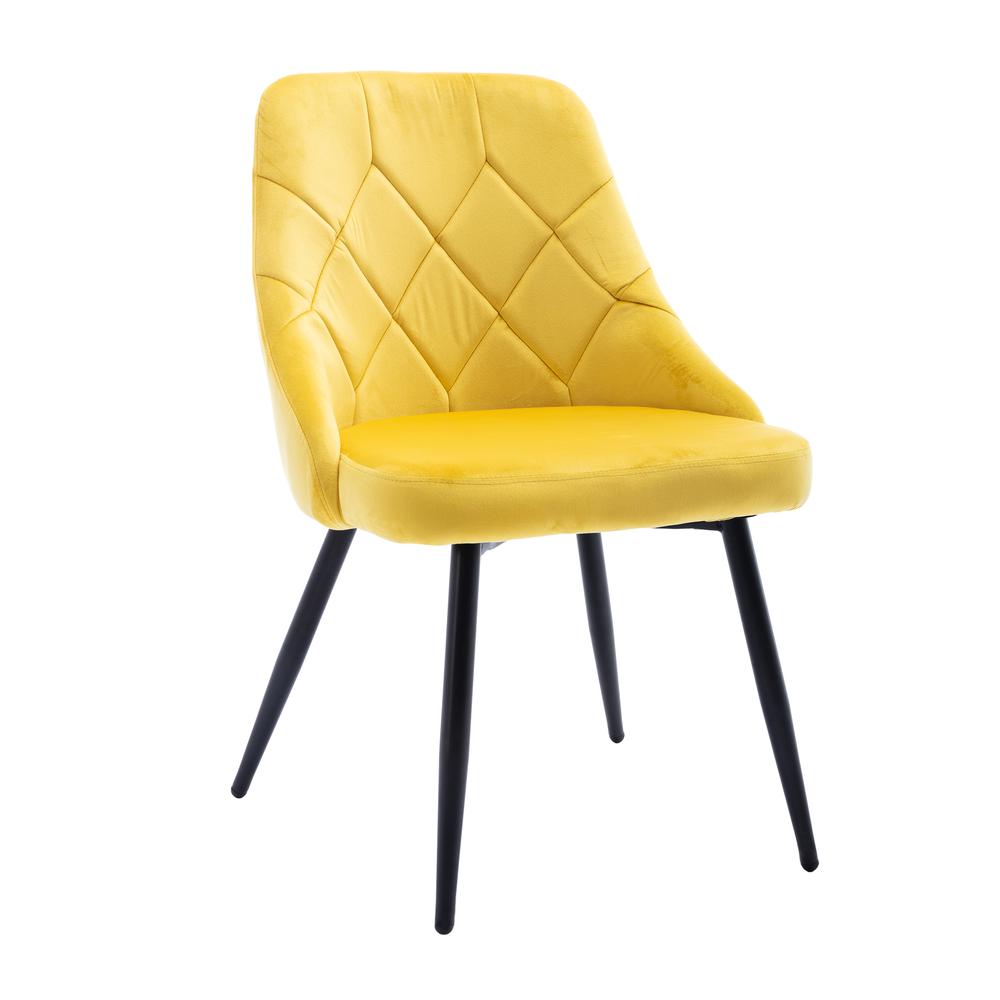 Techni Mobili Modern Contemporary Gold Tufted Velvet Chair (Set of 2)