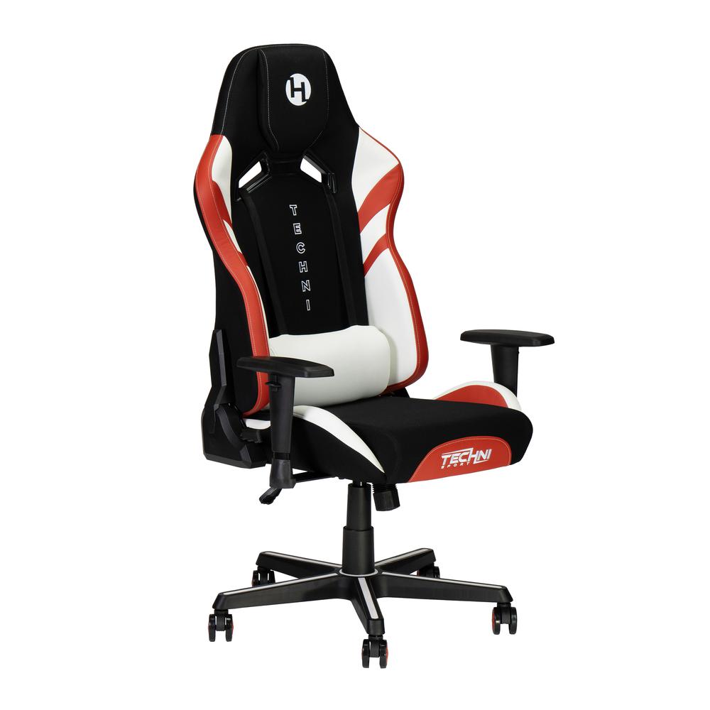 Techni Sport Echo Gaming Chair – Black with Red & White