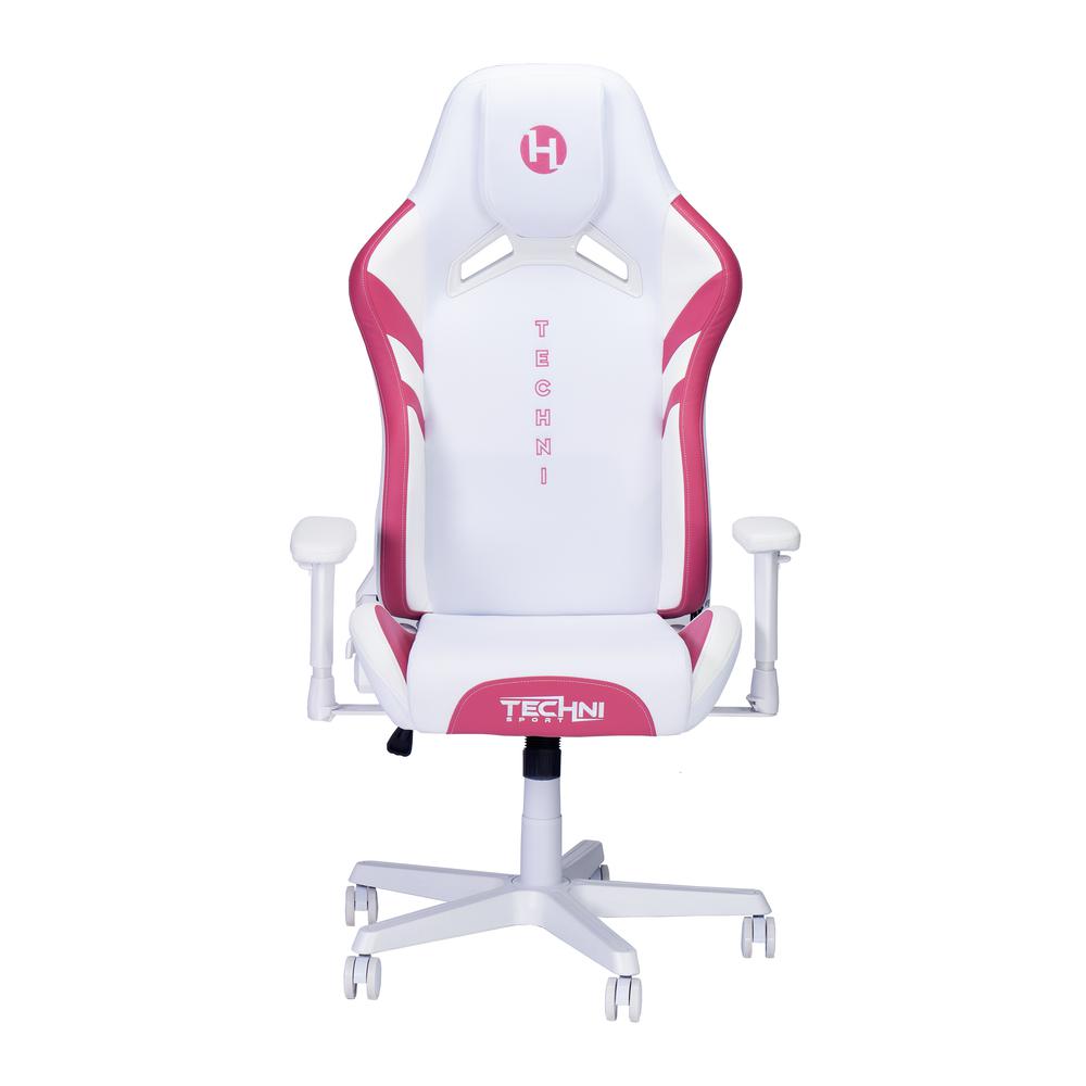 Techni Sport Echo Gaming Chair – White with Pink