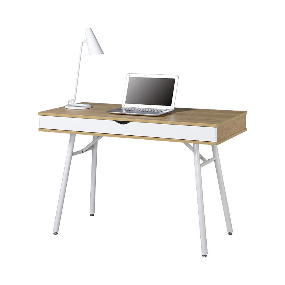 Modern Multi Storage Computer Desk with Storage. Color: Pine