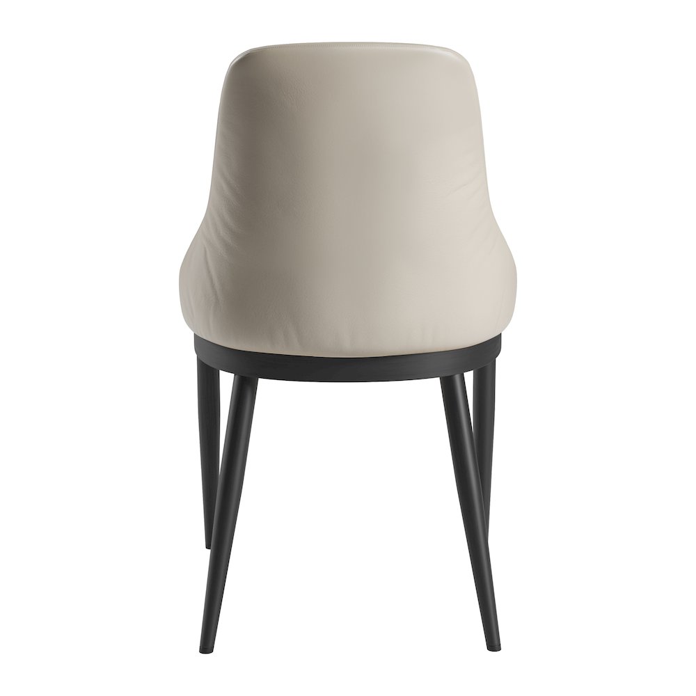 Armless Taupe Dining Chairs with Black Legs – Set of 2