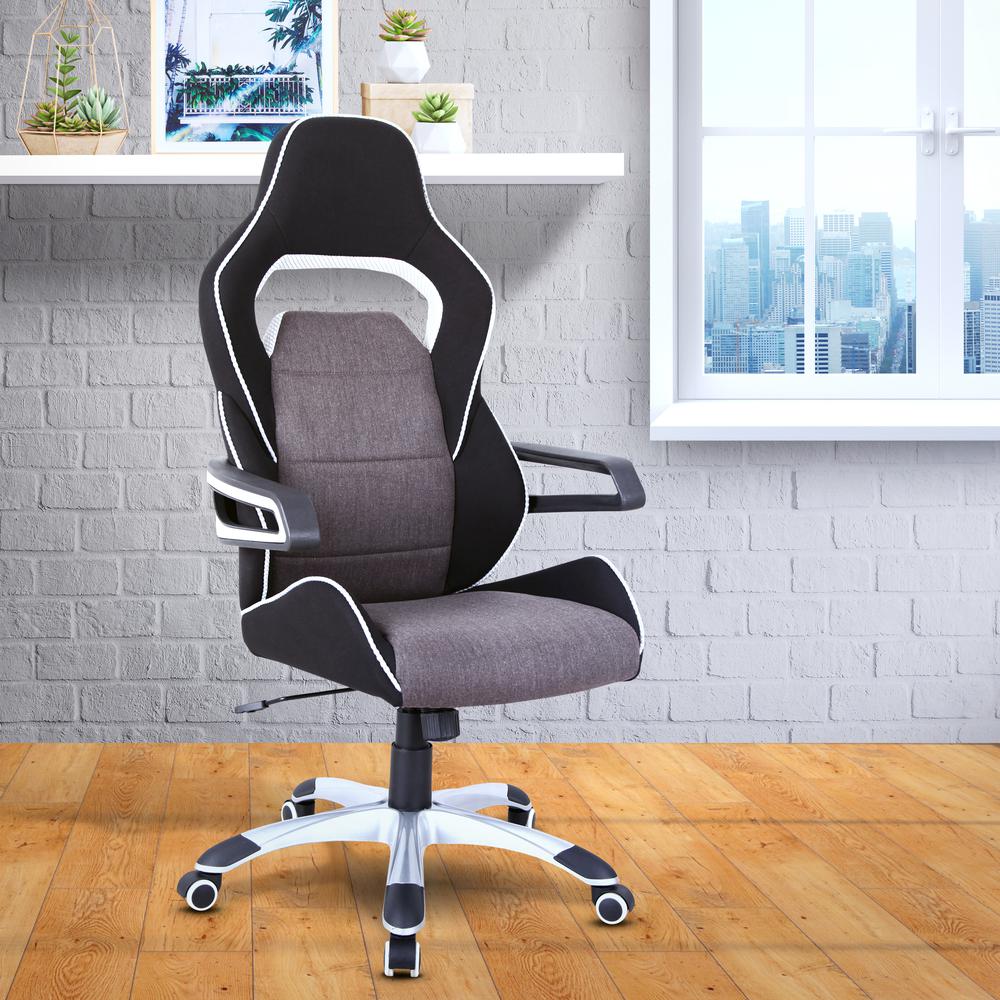 Techni Mobili Ergonomic Upholstered Racing Style Home & Office Chair