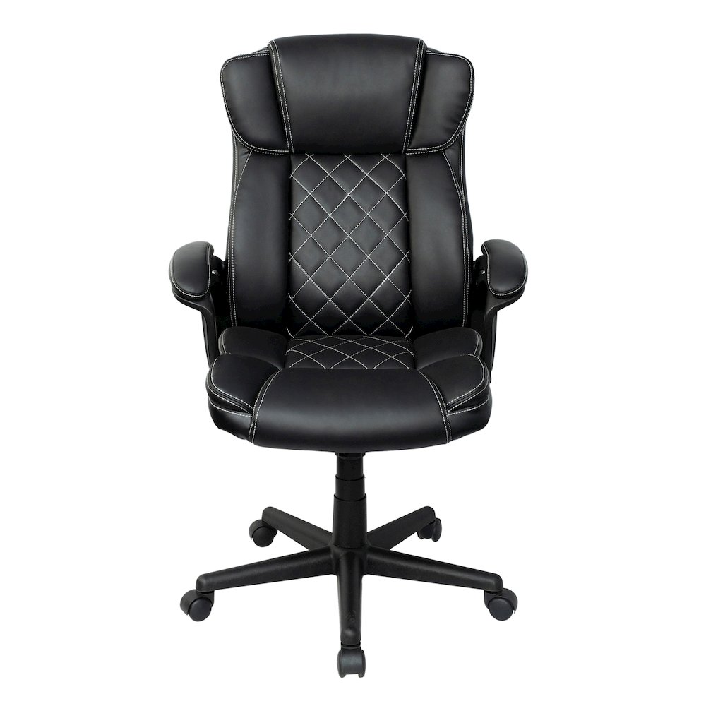 Ergonomic Executive Office Chair High Back Black Faux Leather