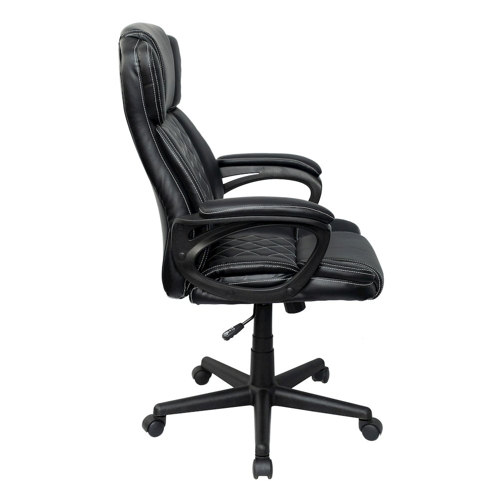 Ergonomic Executive Office Chair High Back Black Faux Leather
