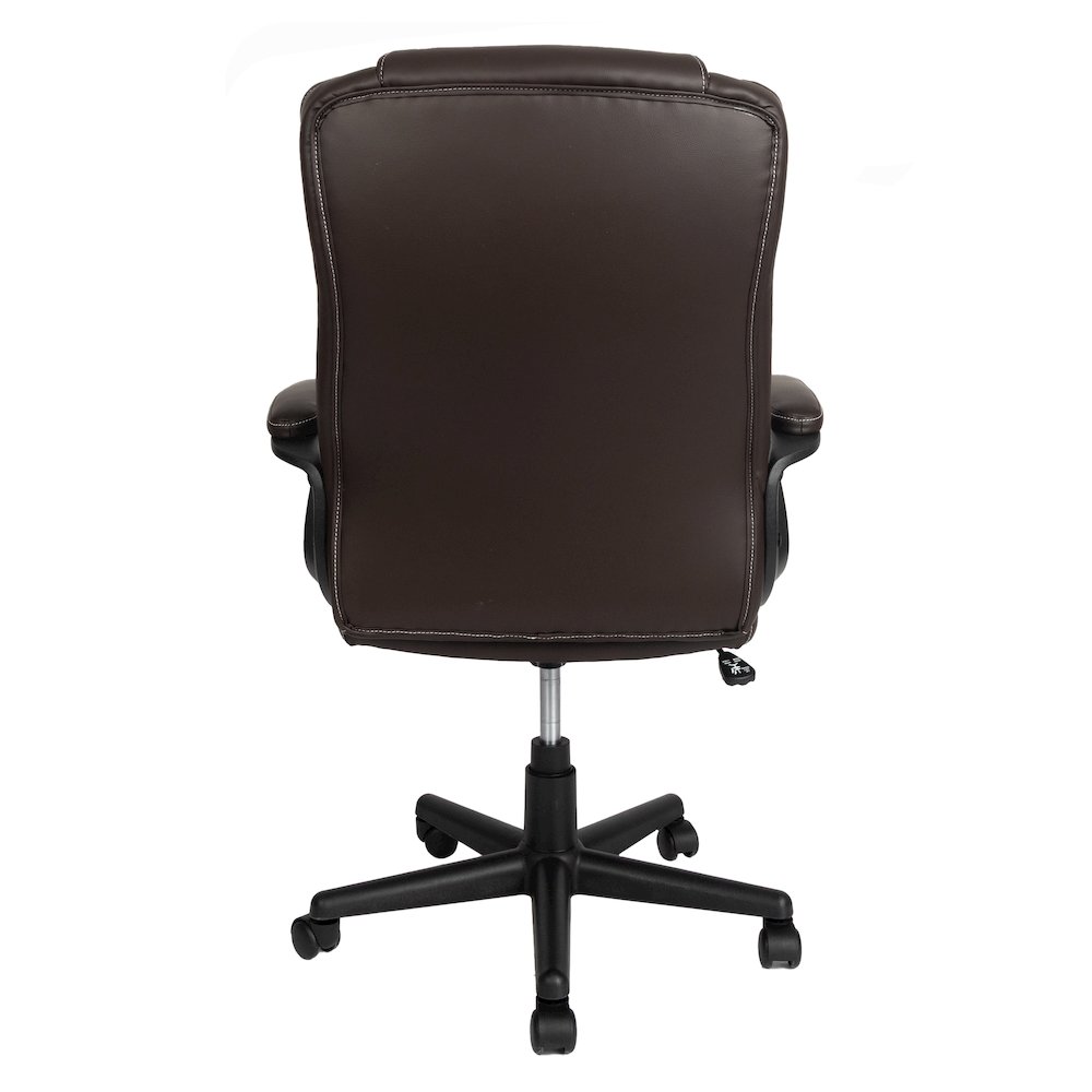 Ergonomic Executive Office Chair High Back Brown Faux Leather