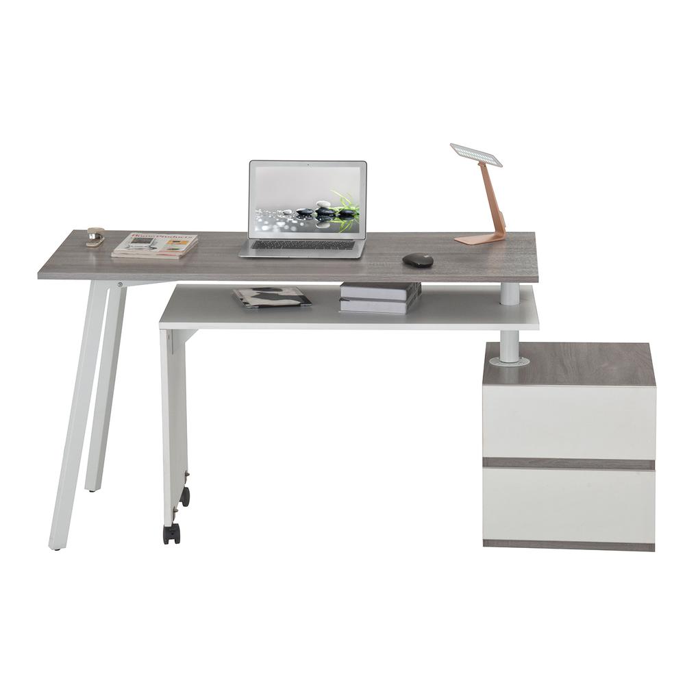 Rotating Multi-Positional Modern Desk . Color: Gray