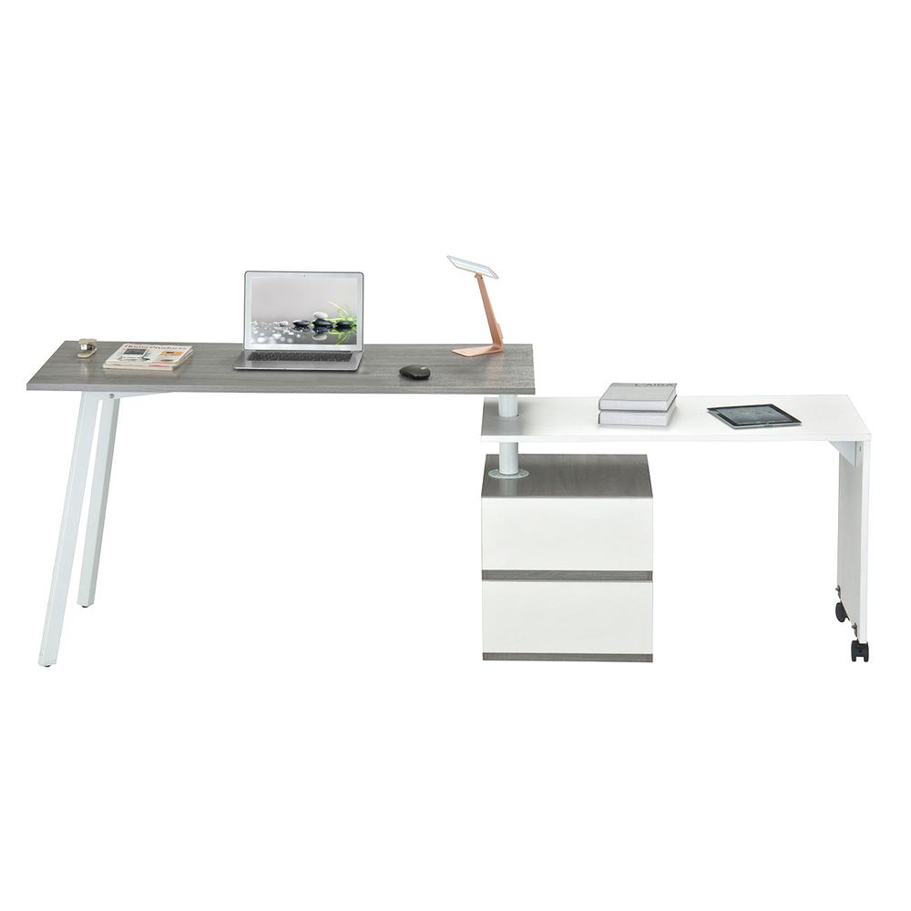 Rotating Multi-Positional Modern Desk . Color: Gray