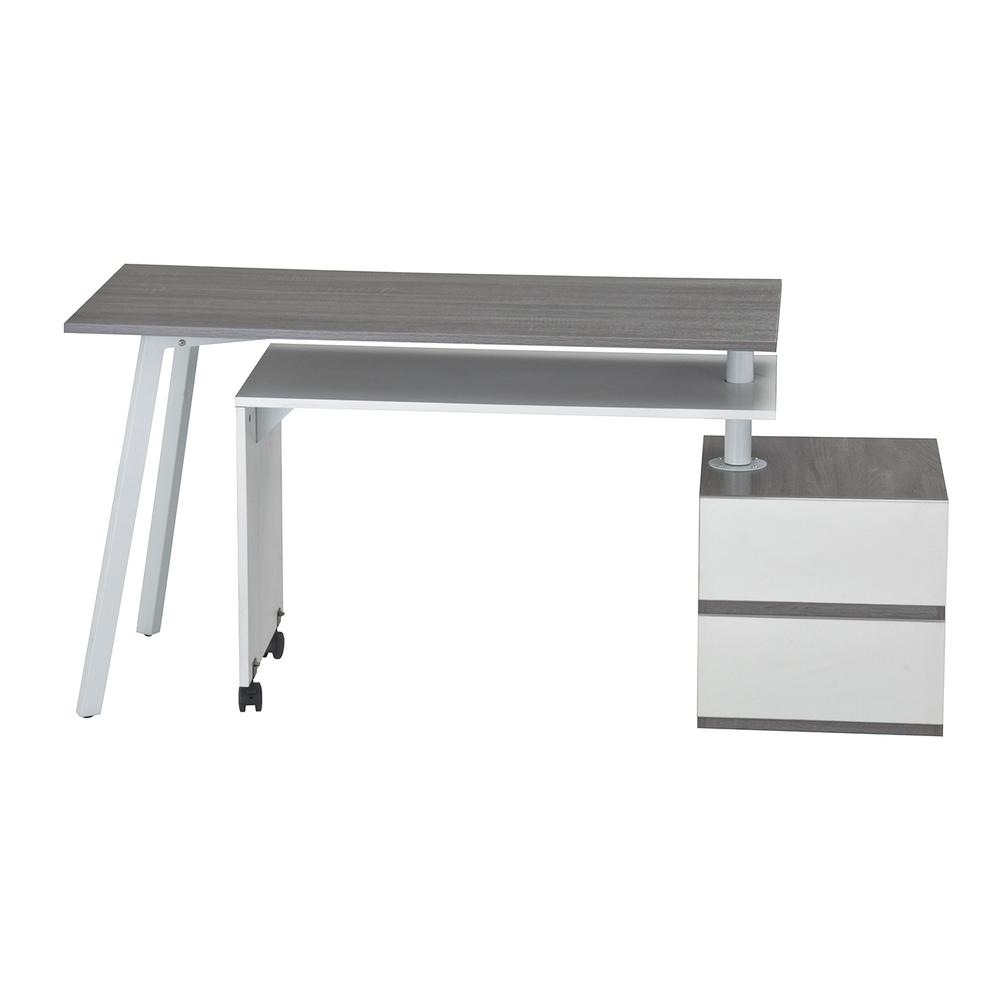 Rotating Multi-Positional Modern Desk . Color: Gray