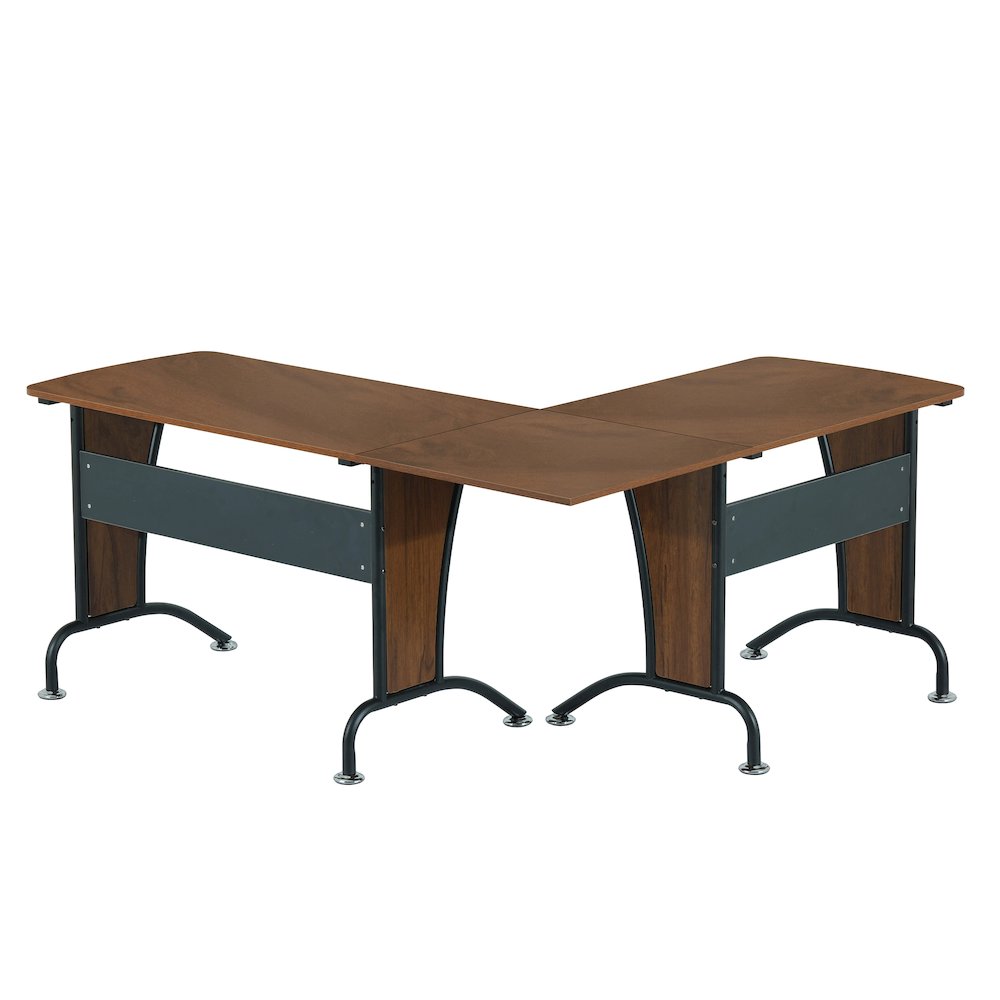 Techni Mobili Deluxe L-Shaped Desk with Inline Team Desk Option