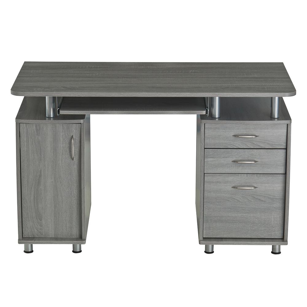 Techni Mobili Complete Workstation Computer Desk with Storage – Grey