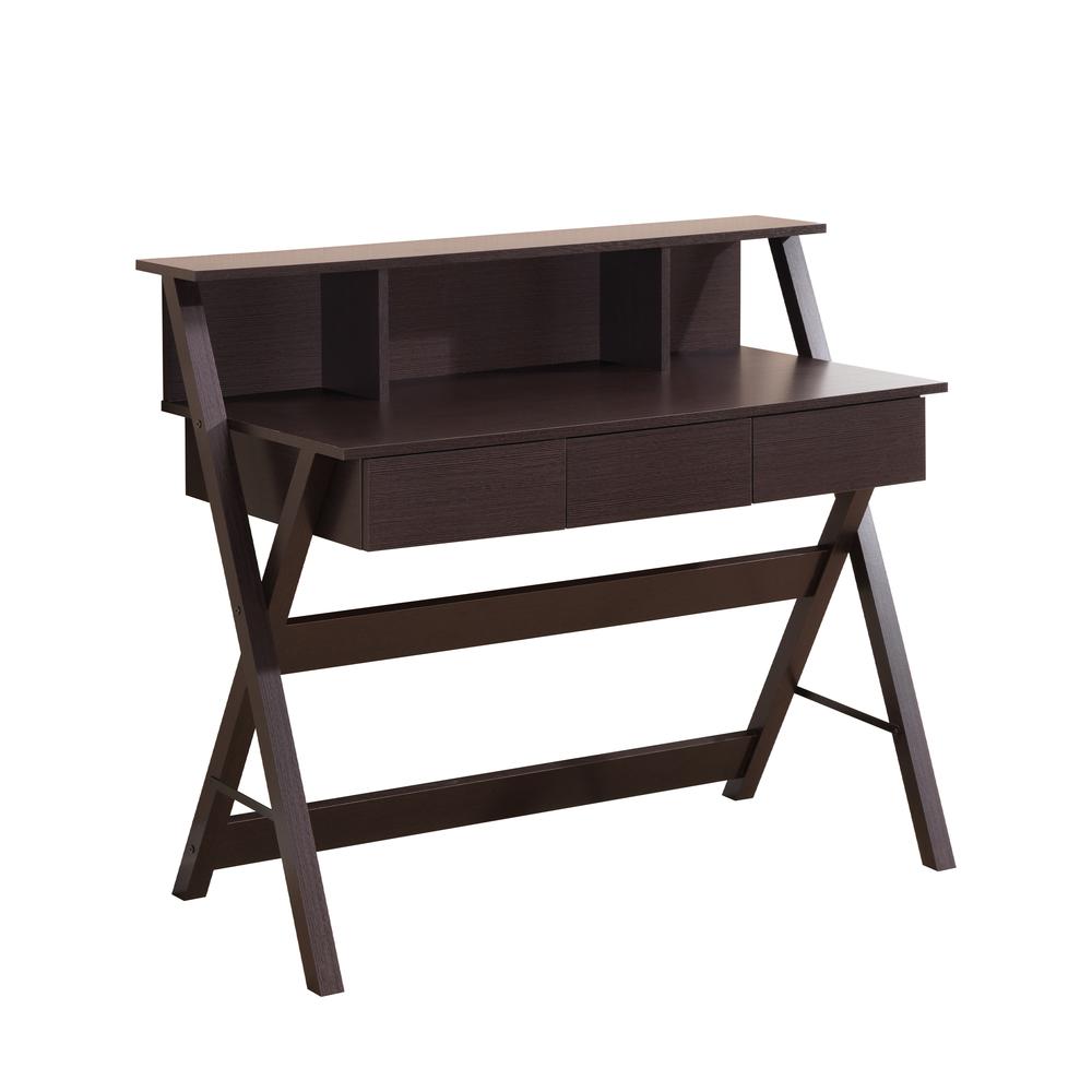 Writing Desk with Storage. Color: Wenge