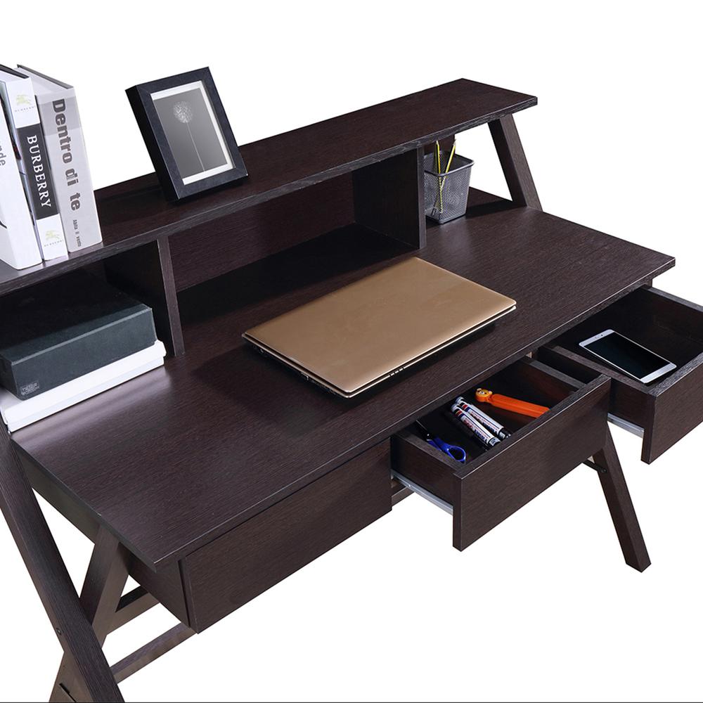 Writing Desk with Storage. Color: Wenge