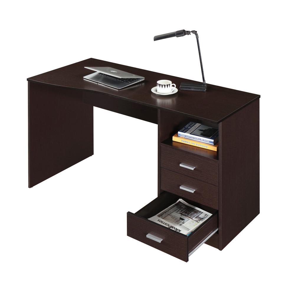 Classic Computer Desk with Multiple Drawers. Color: Wenge