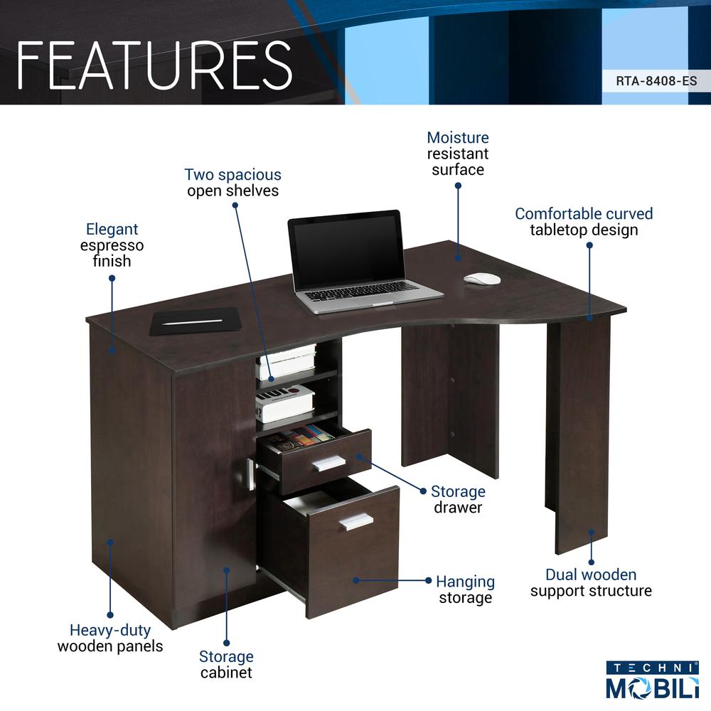 Techni Mobili Classic Office Desk with Storage